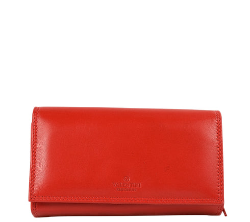 Portofel casual, dama, VALENTINI 407-155, rosu, piele naturala